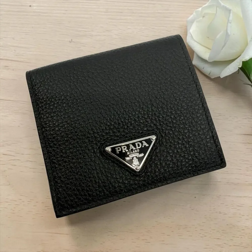 Prada Vitello Daino Triangolo Bifold Wallet